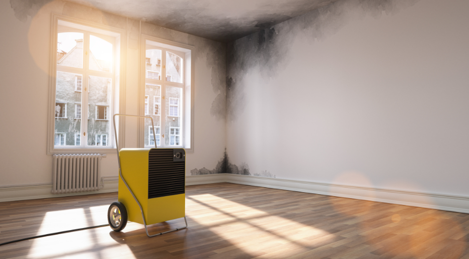 A picture of white wall with black smoke damage on it in New Orleans, LA